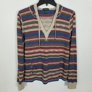 Lauren‎ Ralph Lauren Women Tribal Aztec Hoodie Size L Striped Long Sleeve